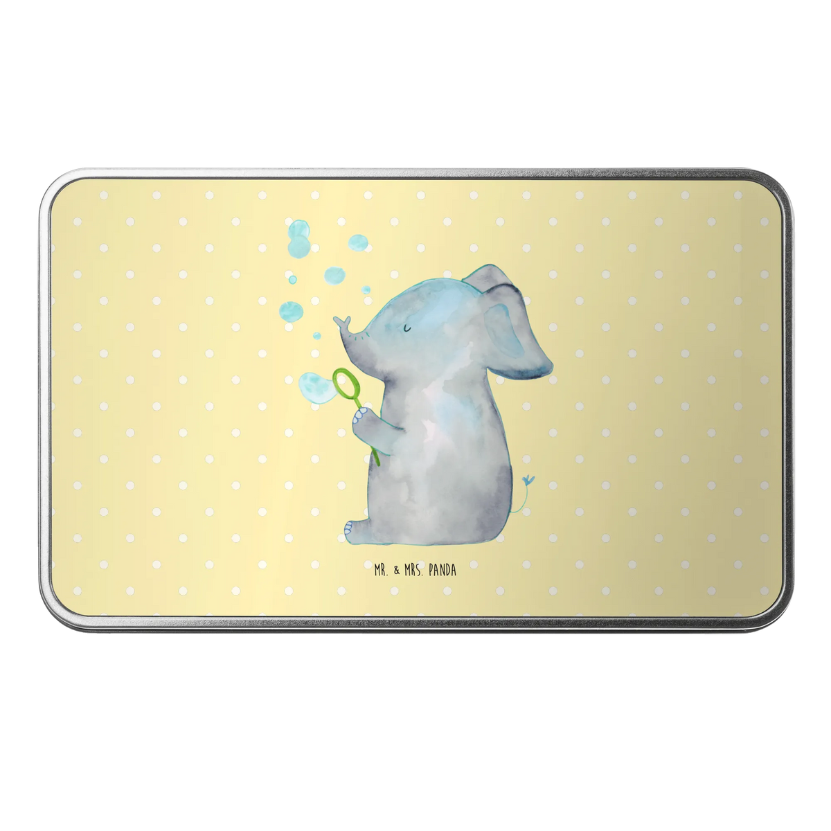 Metal tin elephant soap bubbles