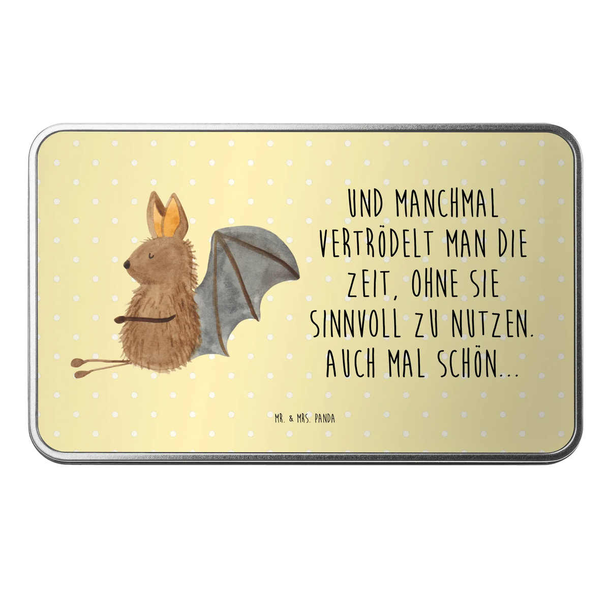 Metal tin bat Sit card, gift ideas, gifts, small animals, cute, cute animal motives, hand drawn, funny sayings, good mood, special gifts, animal lover, bat, bats, relax