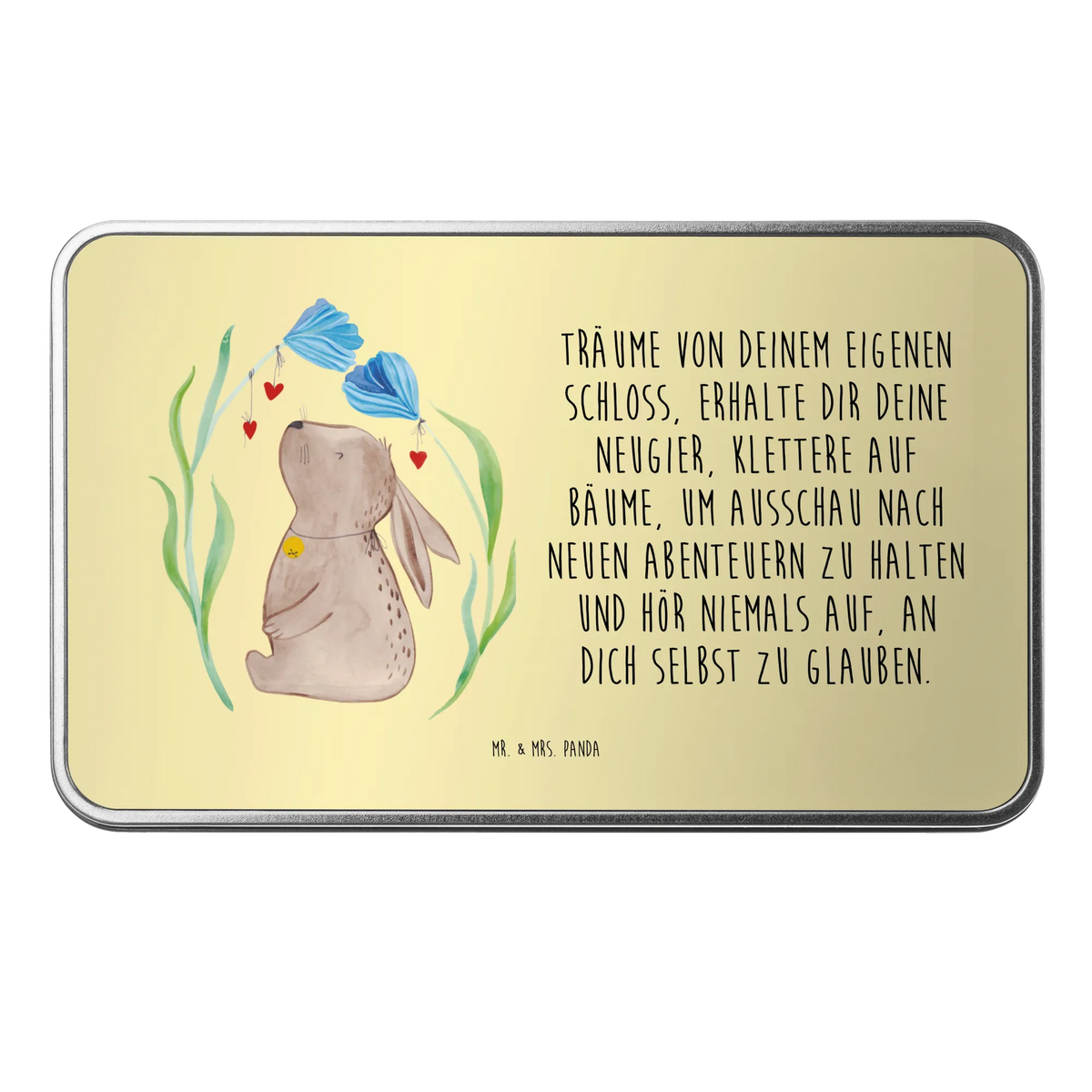 Metal tin Hare flower Easter bunny, Bunny, child's birthday, child, pregnancy, baptism, birth, rabbit, christening gift, birthday, hope, first child