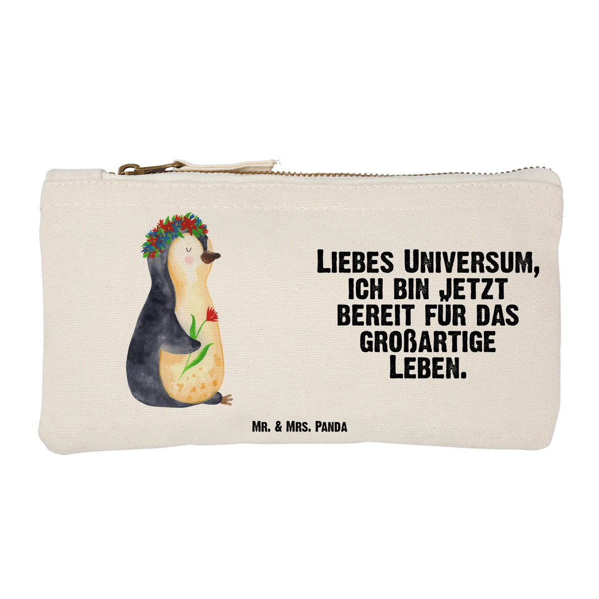 Schminktasche Pinguin Blumen toiletry bag, aufbewahrungsbeutel, Schminkbeutel, Schulmäppchen, aufbewahrungstasche, Kosmetikbeutel, utensilientasche, Kulturbeutel, Baumwollbeutel, Mäppchen, Federmappe, beauty case, Federtasche, Baumwolltasche, Waschtasche, Make-Up Tasche, Täschchen, Stifteetui, Waschbeutel, pencil case, Stiftemäppchen, Schminktäschchen, Schlamper, Kosmetiktasche, Kulturtasche, Beauty Bag, Pouch, Pinseltasche, beauty tasche, Schminktasche, Schlampermäppchen, kosmetiktäschchen, Stoffbeutel, Etui, Pinguin, Pinguine, Liebeskummer, Blumenkranz, Wünsche, Motivation, Universum, Ziele, Lebenslust, Geschenkidee, Leben, Lebensziele