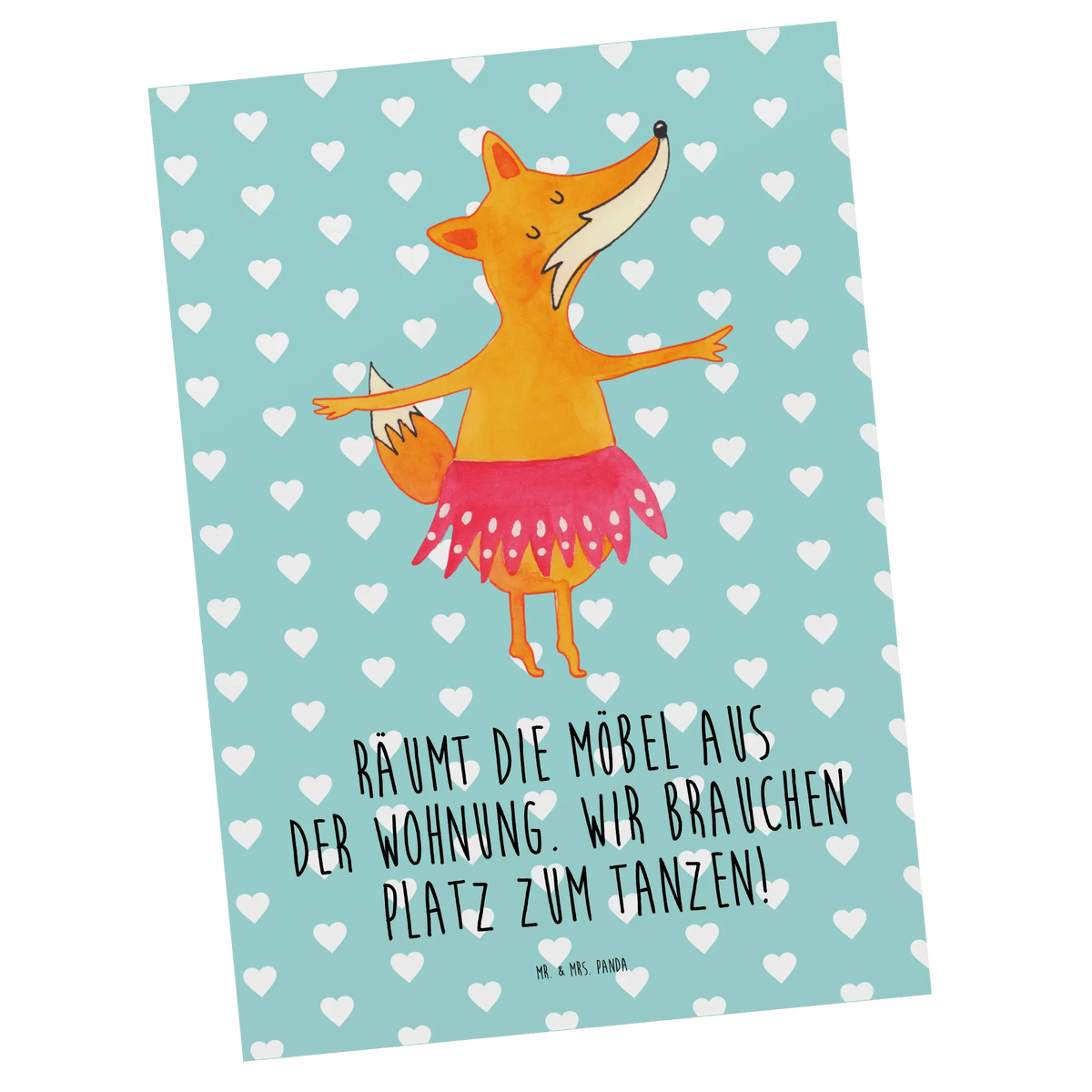 Postcard Fox ballerina invitation, postcards, letter, invitation card, card, Postcard, gift, paper, gift card, fox, foxes, forest wildlife, clever as a fox, animal lover, vixen, fox saying, birthday, ballet, dancer, party, dancing, ballerina