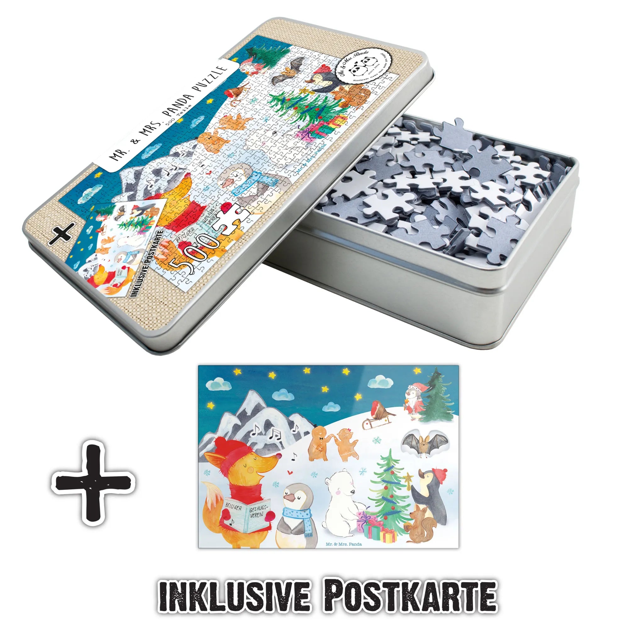 551-częściowe puzzle Zima w górach Zima, Boże Narodzenie, dekoracje świąteczne, Mikołaj, Adwent, Wigilia, zimowy motyw